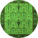 Round Oriental Green Industrial Rug, urb927grn