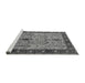 Sideview of Machine Washable Oriental Gray Industrial Rug, wshurb927gry