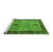 Sideview of Machine Washable Oriental Green Industrial Area Rugs, wshurb927grn