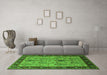 Machine Washable Oriental Green Industrial Area Rugs in a Living Room,, wshurb927grn