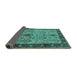 Sideview of Oriental Turquoise Industrial Rug, urb927turq