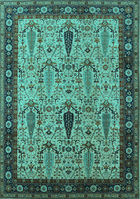 Oriental Turquoise Industrial Rug, urb927turq