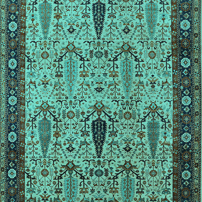 Machine Washable Oriental Turquoise Industrial Area Rugs, wshurb927turq