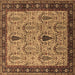 Square Oriental Brown Industrial Rug, urb927brn