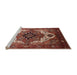 Sideview of Machine Washable Industrial Modern Tomato Red Rug, wshurb928