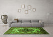 Machine Washable Persian Green Traditional Area Rugs in a Living Room,, wshurb928grn