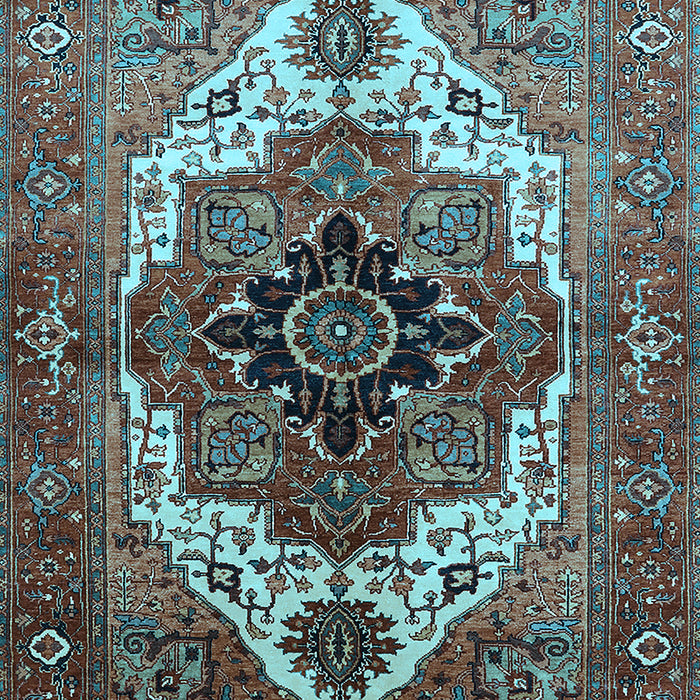 Machine Washable Persian Light Blue Traditional Rug, wshurb928lblu