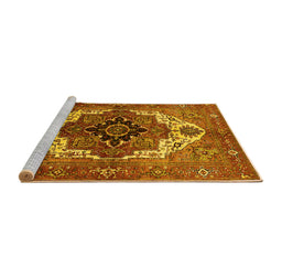 Sideview of Machine Washable Persian Yellow Traditional Rug, wshurb928yw
