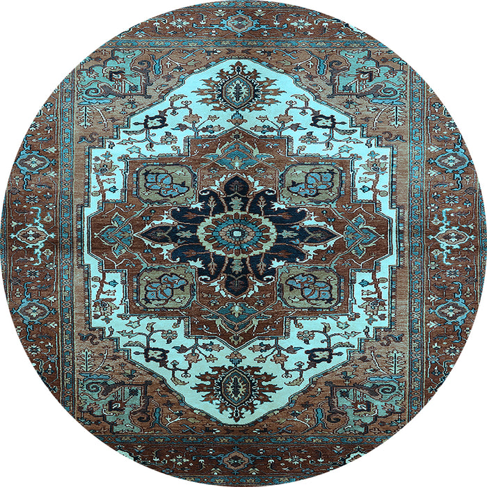 Round Persian Light Blue Traditional Rug, urb928lblu