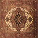 Square Persian Brown Traditional Rug, urb928brn