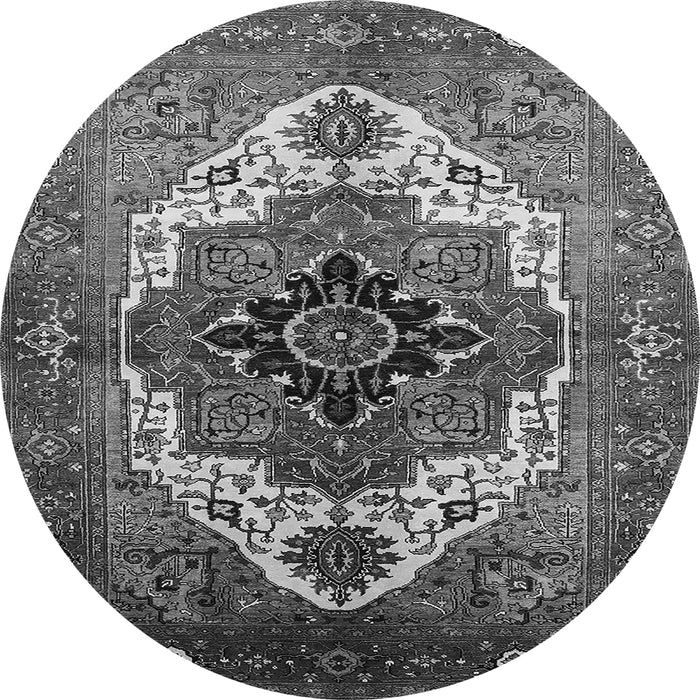 Round Persian Gray Traditional Rug, urb928gry
