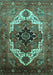 Machine Washable Persian Turquoise Traditional Area Rugs, wshurb928turq