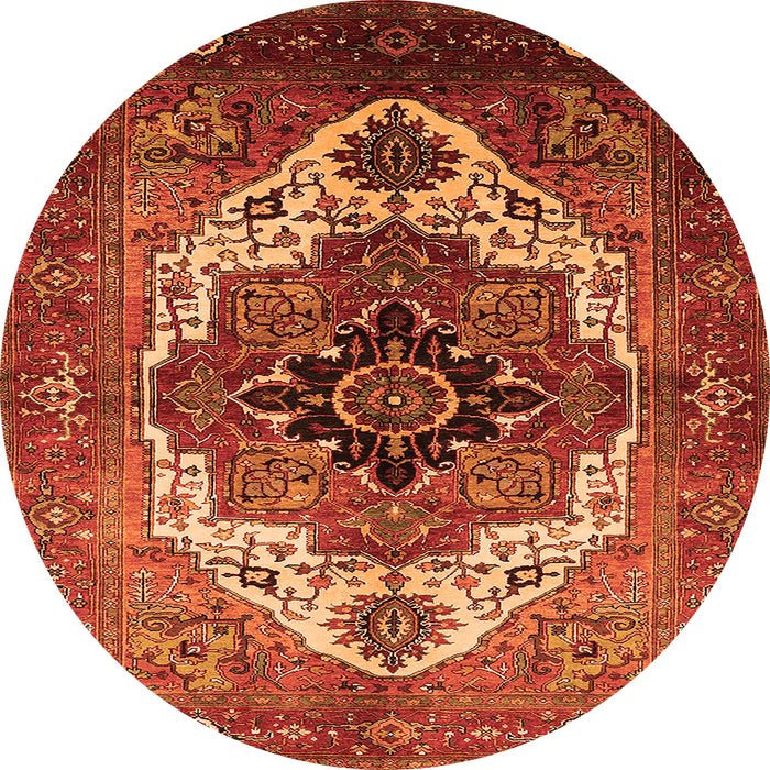 Round Persian Orange Traditional Rug, urb928org