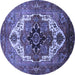 Round Machine Washable Persian Blue Traditional Rug, wshurb928blu