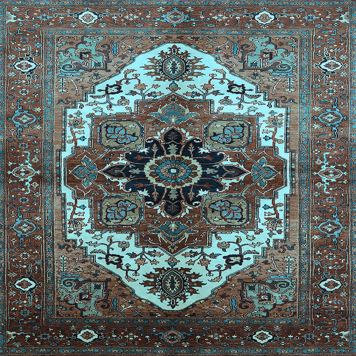 Square Persian Light Blue Traditional Rug, urb928lblu
