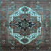 Square Persian Light Blue Traditional Rug, urb928lblu