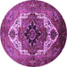 Round Machine Washable Persian Purple Traditional Area Rugs, wshurb928pur