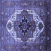 Square Machine Washable Persian Blue Traditional Rug, wshurb928blu