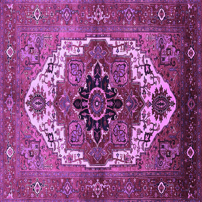 Square Machine Washable Persian Purple Traditional Area Rugs, wshurb928pur