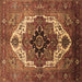 Square Machine Washable Persian Brown Traditional Rug, wshurb928brn