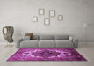 Machine Washable Persian Purple Traditional Area Rugs in a Living Room, wshurb928pur