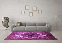 Machine Washable Persian Purple Traditional Rug, wshurb928pur