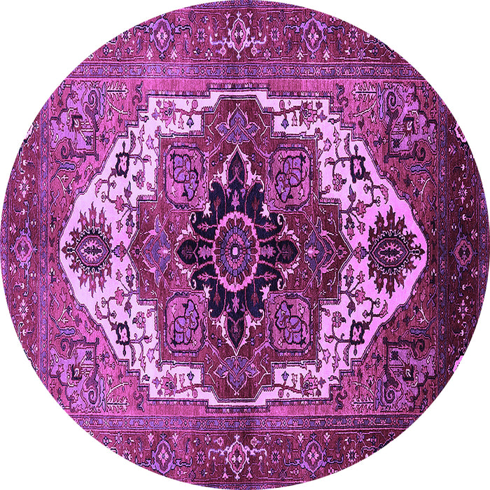 Round Persian Purple Traditional Rug, urb928pur