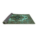 Sideview of Persian Turquoise Traditional Rug, urb928turq