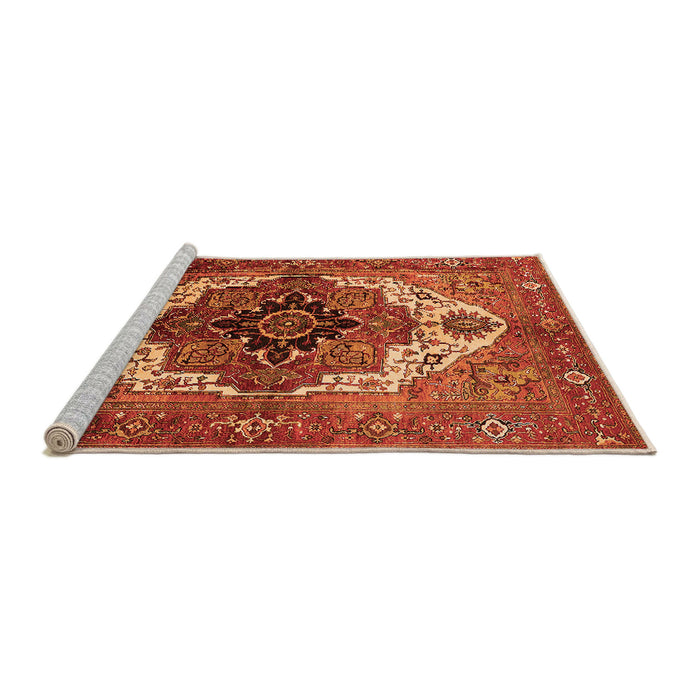 Sideview of Machine Washable Persian Orange Traditional Area Rugs, wshurb928org
