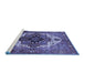 Sideview of Machine Washable Persian Blue Traditional Rug, wshurb928blu