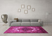 Machine Washable Persian Pink Traditional Rug in a Living Room, wshurb928pnk