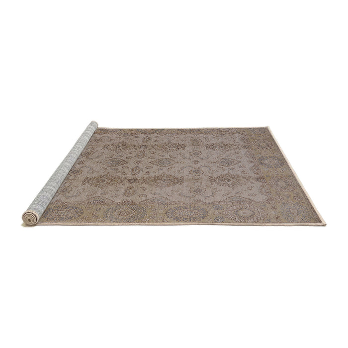 Sideview of Machine Washable Industrial Modern Dark Almond Brown Rug, wshurb929