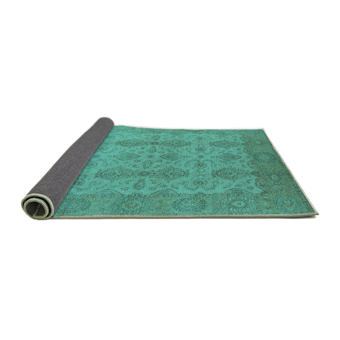 Sideview of Oriental Turquoise Traditional Rug, urb929turq