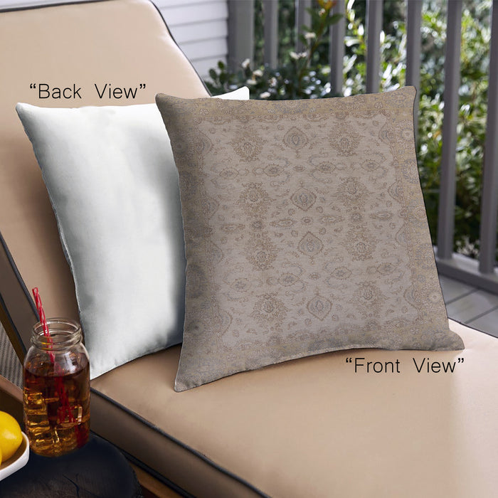 Front View of Mid-Century Modern Urban Square Dark Almond Brown Throw Pillow, 18 inch by 18 inch, pwurb929