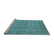 Sideview of Machine Washable Oriental Light Blue Traditional Rug, wshurb929lblu