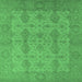 Square Machine Washable Oriental Emerald Green Traditional Area Rugs, wshurb929emgrn