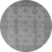 Round Oriental Gray Traditional Rug, urb929gry