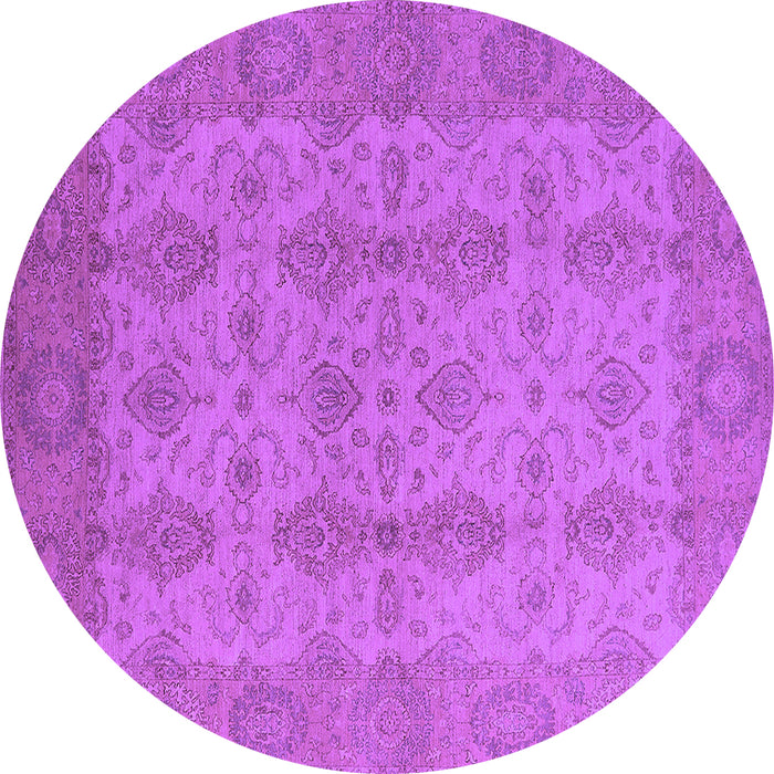 Round Oriental Purple Traditional Rug, urb929pur