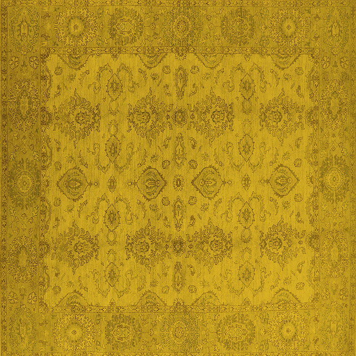 Square Oriental Yellow Traditional Rug, urb929yw