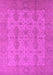 Machine Washable Oriental Pink Traditional Rug, wshurb929pnk