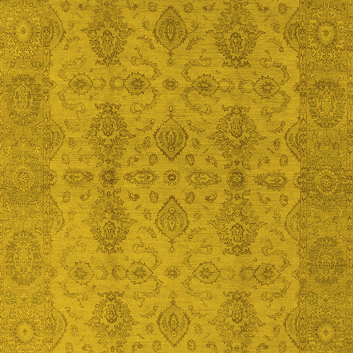 Machine Washable Oriental Yellow Traditional Rug, wshurb929yw