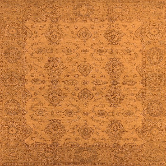 Square Oriental Orange Traditional Rug, urb929org