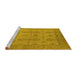 Sideview of Machine Washable Oriental Yellow Traditional Rug, wshurb929yw