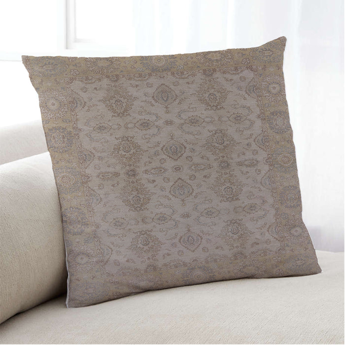 Lifestyle Image of Mid-Century Modern Urban Square Dark Almond Brown Throw Pillow, 18 inch by 18 inch, pwurb929