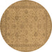Round Oriental Brown Traditional Rug, urb930brn