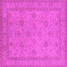 Square Machine Washable Oriental Pink Traditional Rug, wshurb930pnk