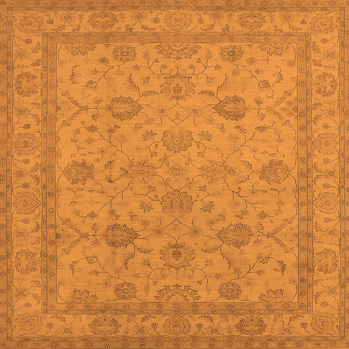 Square Oriental Orange Traditional Rug, urb930org