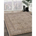 Machine Washable Industrial Modern Dark Almond Brown Rug in a Family Room, wshurb930