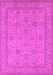 Machine Washable Oriental Pink Traditional Rug, wshurb930pnk