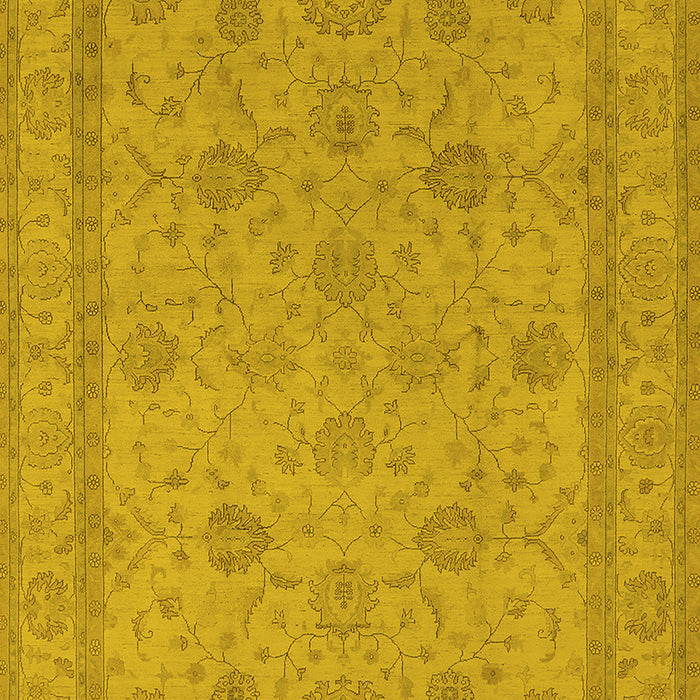 Machine Washable Oriental Yellow Traditional Rug, wshurb930yw